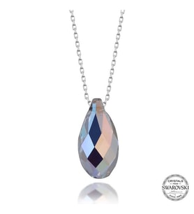Swarovski Crystal Taşlı Damla Gümüş Kadın Kolye