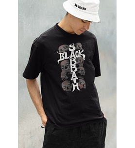 Kuru Kafa Temalı Black Sabbath Unisex Oversize Tişört