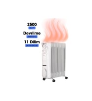 SÜSLER 11 Dilim Yağlı Radyatör SR-5711 2500 Watt Ayarlanabilir Sıcaklık Özellikli İç Mekan Kullanımı