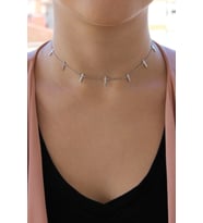 925 Ayar Gümüş Çubuklu Tasma Kolye - N117101
