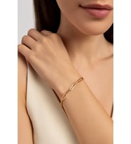 Altın Renk Kalın Ataç  Unisex Çelik Bileklik - 3366