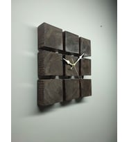Duvar Saati Kare Ahşap Ham Ağaç 28*28 cm