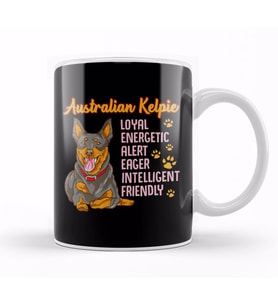 Cute Australian Kelpie Loyal & Friendly Dog Kupa Bardak Porselen