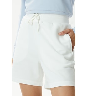 Lacoste Women's Loose Fit Cotton Shorts Kadın Bol Kesim Pamuk Şort Beyaz
