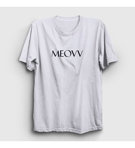 Presmono Unisex Beyaz Logo K Pop Kedi Kedili Meovv T-Shirt 491011tt (Beyaz)