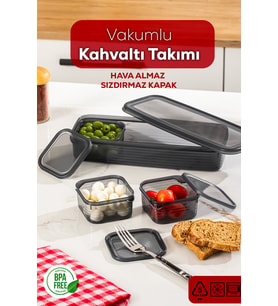 Porsima 4369 FreshLock Vakumlu Kahvaltılık Çok Amaçlı Saklama Kabı Kahvaltı Seti