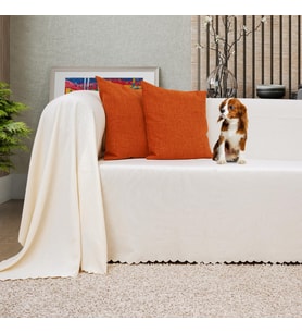 CONCEPT Koltuk Örtüsü Şönil Kaymaz Çift Taraflı Çekyat Örtüsü Koltuk Şalı 175x300 - EKRU