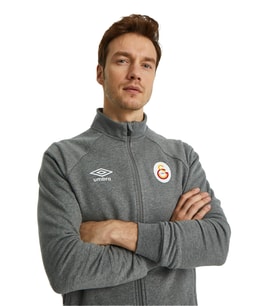 Galatasaray Orijinal Lisanslı Dik Yaka Fermuarlı Gri Sweat