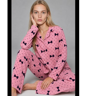Night Kadın Uzun Kollu Rahat Pijama Takımı 4749
