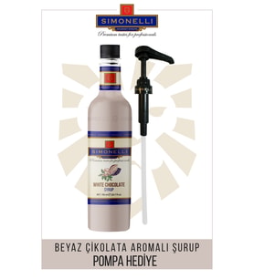 Kahve ve Kokteyl Şurubu Beyaz Çikolata Aromalı 70 CL + POMPA Simonelli