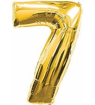 Pazariz  7 Rakam Gold Altın Folyo Balon Harfli Helyum Balon 100 cm Dev Boy
