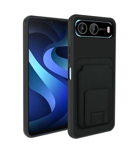 Lexroo İnfinix Hot 60i 5G Kılıf Kartlıklı TPU Bikart Kılıf - Siyah