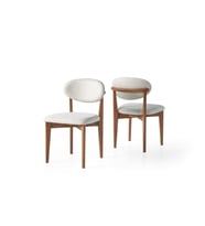 Norte Ahşap Salon Mutfak Sandalyesi 2 Li Set  (Ceviz)