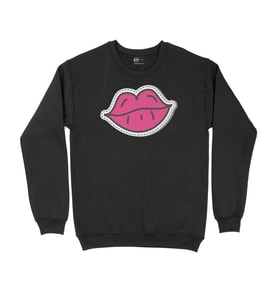 Pembe Dudak Siyah Sweatshirt