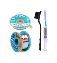 Flux Lehim Toplama,lehim Emme Teli 3,5mm Ve Lehim Teli Soldering Mechanic 40gr 0,3mm 4in1 Arada St01