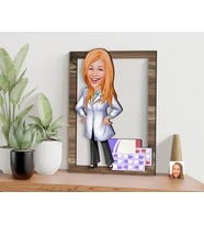 BK Gift Kişiye Özel Kadın Eczacı Karikatürlü 3D Ahşap Tablo, Sevgiliye Hediye, Arkadaşa Hediye, Yıl Dönümü Hediyesi, Doğum Günü Hediyesi-3