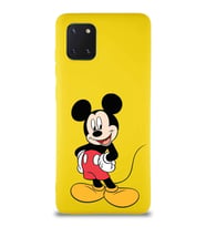 Samsung Galaxy Note 10 Lite Soft Premier Kapak Mickey Mouse-E Tasarımlı Silikon Kılıf - Sarı (Şeffaf)