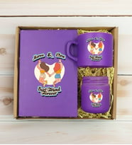 BK Gift Kişiye Özel İsimli DTF Best Friend Temalı Mor Defter & Kahve Fincanı & Mum Hediye Seti-6, Arkadaşa Hediye, Doğum Günü Hediyesi