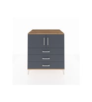 Kronos Şifonyer 2 Raflı 3 Çekmeceli 2 Kapaklı 88x59x96 Çam-Antrasit