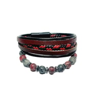 JTSS26BLK1862 CEYT HEMATİT DOĞALTAŞ ESNEK ve MIKNATISLI KİLİT HAKİKİ DERİ MAZLZEME BORDO 8 MM GARANTİLİ KUTULU KOMBİN JANTİ BİLEKLİK