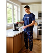 Erkek Ev Giyim Oyun Desenli Pijama Fonksiyonel Dayanıklı Kaliteli Konforlu Estetik Premium