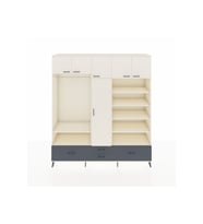 Hyperion Dolap 18 Raflı 4 Çekmeceli Tek Askılı 220x44x243 Aytaşı-Aytaşı/Antrasit