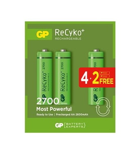 Gp 2600 AA Kalem 6 Lı Şarjlı Pil 4+2 Paket Fiyat Gri Renk pil