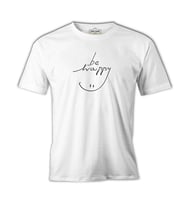 Smile when Happy Beyaz Erkek Tshirt
