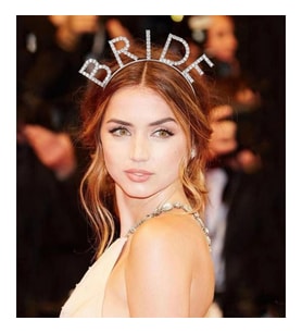 Periboia Bekarlığa Veda Kristal Taşlı Gümüş Bride Tacı (Karışık)