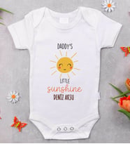 BK Kids İsimli Daddy's Little Sunshine Tasarımlı Bebek Body Zıbın - Model 1