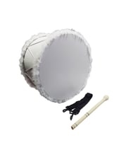 Kına Davulu Kırmızı Ledli (Pilsiz) Beyaz Tüylü 50 Cm