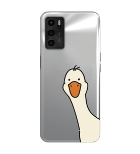 Oppo A55 Uyumlu Sevimli Ördek Desenli Şeffaf Telefon Kılıfı