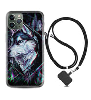 Apple iPhone 11 12 13 14 Pro Max Kılıf Boyun Askılı Silikon Dog Eyes 1761