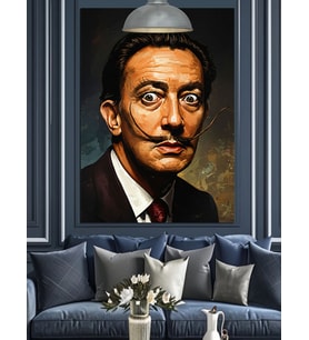 Bıyıklı adam Salvador Dali Dekoratif Kanvas - Mdf Ahşap Tablo