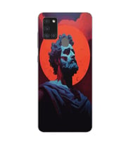 Samsung Galaxy A21S Uyumlu Aristoteles Tasarımlı Şeffaf Telefon Kılıfı