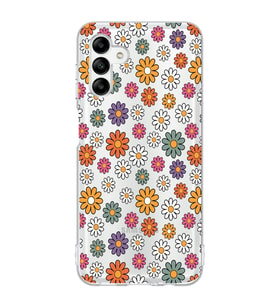 Samsung Galaxy A04S Uyumlu Çiçek Desenli Şeffaf Telefon Kılıfı