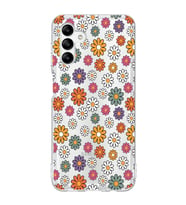 Samsung Galaxy A04S Uyumlu Çiçek Desenli Şeffaf Telefon Kılıfı