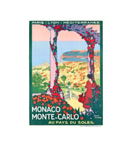 1920 Monaco Monte Carlo Güneş Ülkesinde Poster Tablo Ahşap Poster Dekoratif