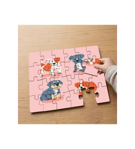 Sevimli Köpekler Tasarımlı 24 Parça Ahşap Çocuk Puzzle MPK0188
