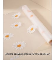 Northcity 10 Metre Papatya Desenli Kaymaz Çekmece Matı - Düzen ve Hijyen İçin Mükemmel Çözüm