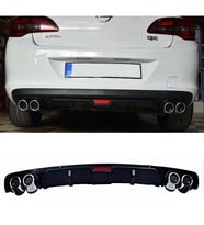 Opel Astra J Sedan Siyah Difüzör 4 Krom Egzoz Görünümlü Difizör Arka Ek Body Kit