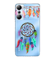 PrintiFy İnfinix Hot 20i ile Uyumlu Nazar Boncuğu 6 Baskılı Kamera Korumalı Şeffaf Silikon Kılıf