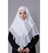 Krem Pratik Hazır Geçmeli Tesettür Eşarp Pamuk Caz Kumaş Çift Katlı Düz Hijab 2303_40