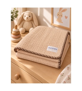Müslin Bebek Örtü & Battaniye Bej – %100 Pamuk 100x140 cm