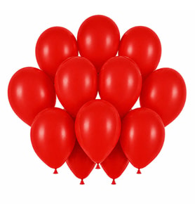 Kırmızı Renk Lateks Pastel Balon (30 cm) - 12 Adet