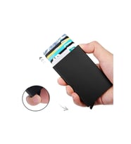 Secrid Otomatik Mekanizmalı Alüminyum Kredi Kartlık   RFID Koruma (Siyah)