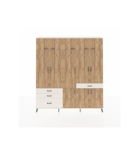 Arges Dolap 8 Raflı 4 Çekmeceli 3 Askılı 220x30x243 Aytaşı-Çam/Aytaşı