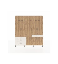 Arges Dolap 8 Raflı 4 Çekmeceli 3 Askılı 220x30x243 Aytaşı-Çam/Aytaşı