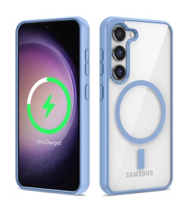 Lexroo Galaxy S23 Kılıf M-safe Wireless Şarj Özellikli Silikon Ege Kılıf - Mavi
