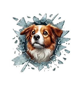 Köpek Arka Cam 18 Cm Etiker Sitcker Renkli